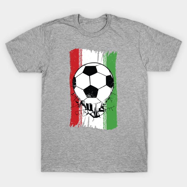 Vintage Iranian Flag with Football // Iran Soccer T-Shirt by SLAG_Creative